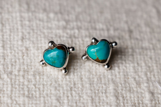 Turquoise Heart Studs
