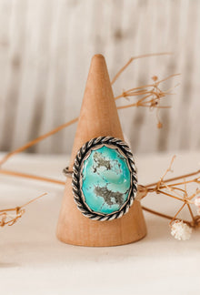  Scallop Turquoise Ring Size 8.5