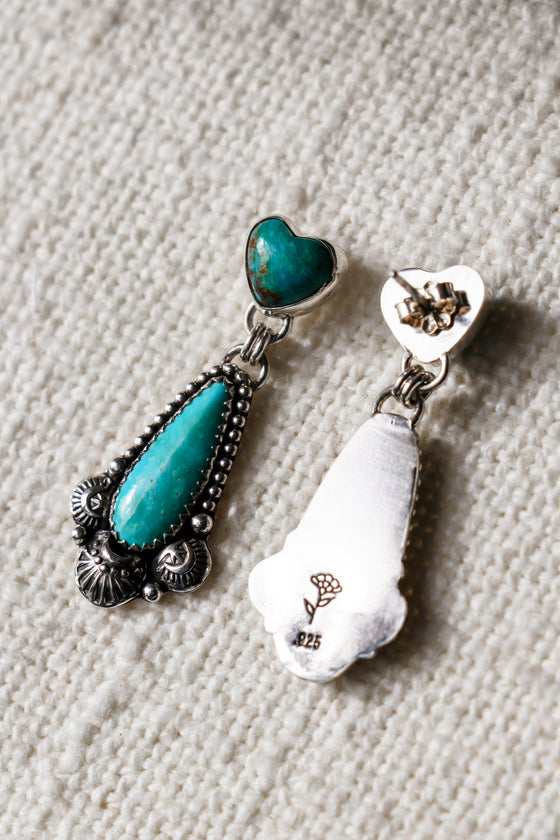 Turquoise Heart Drops