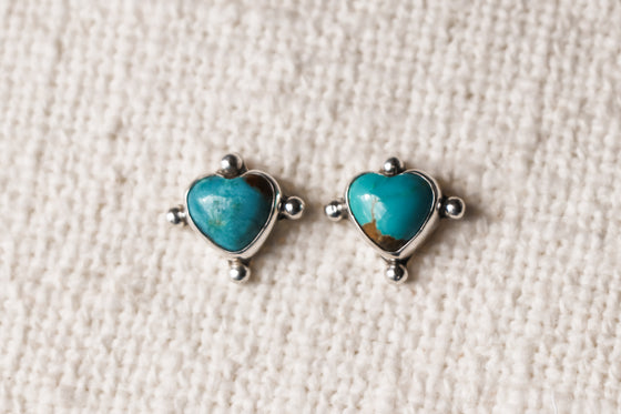Turquoise Heart Studs