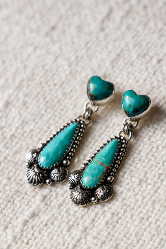 Turquoise Heart Drops