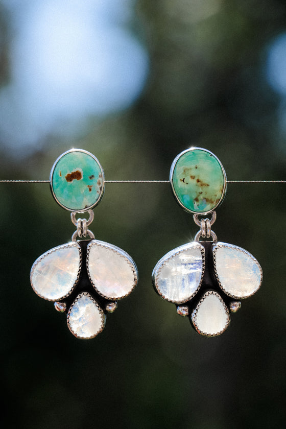 Turquoise & Moonstone Earrings