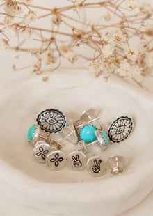  Stamped Silver Studs