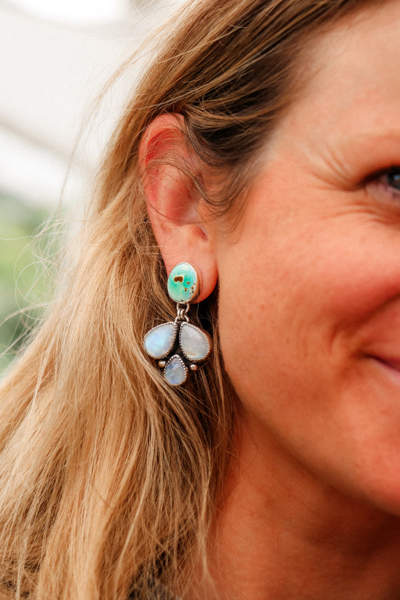 Turquoise & Moonstone Earrings