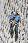 Opal Feather Earrings