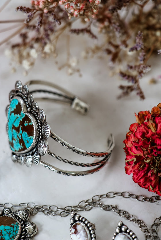 Turquoise Heart Cuff