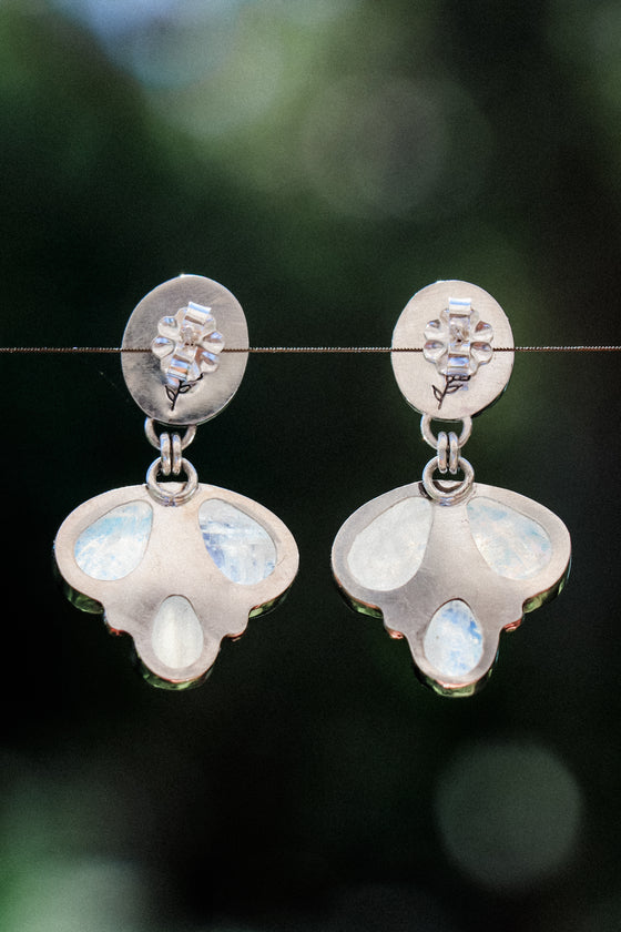 Turquoise & Moonstone Earrings