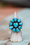 Turquoise Blossom Heart Ring 7.3/4