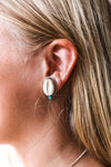 Cowrie & Turquoise studs