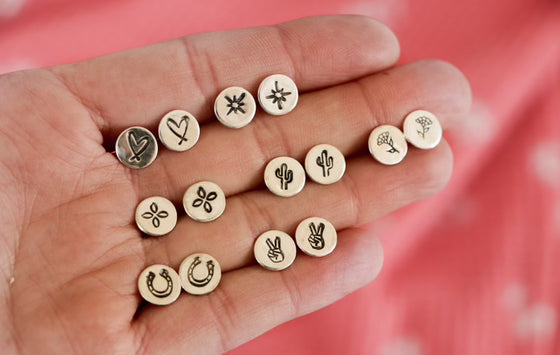 Stamped Silver Studs