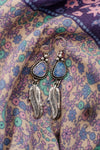 Opal Feather Earrings