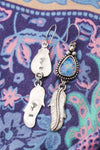 Opal Feather Earrings