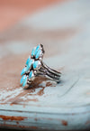 Turquoise Blossom Heart Ring 7.3/4