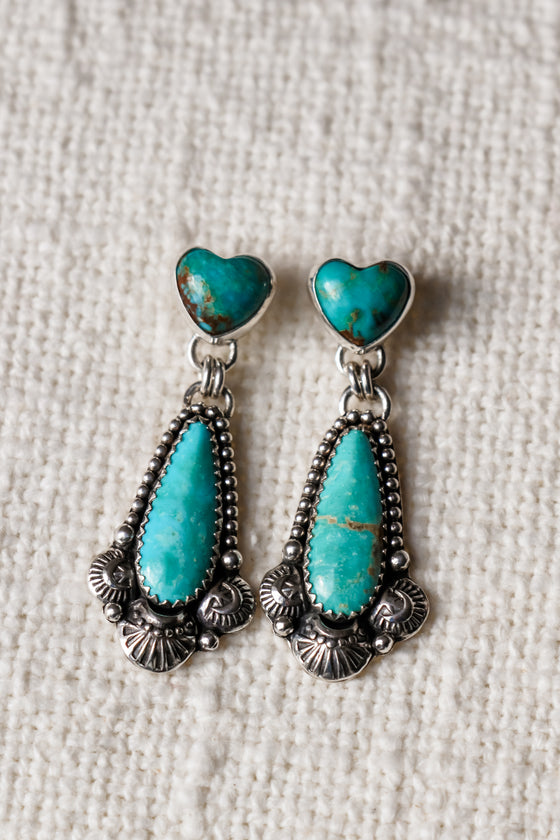Turquoise Heart Drops