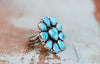 Turquoise Blossom Heart Ring 7.3/4