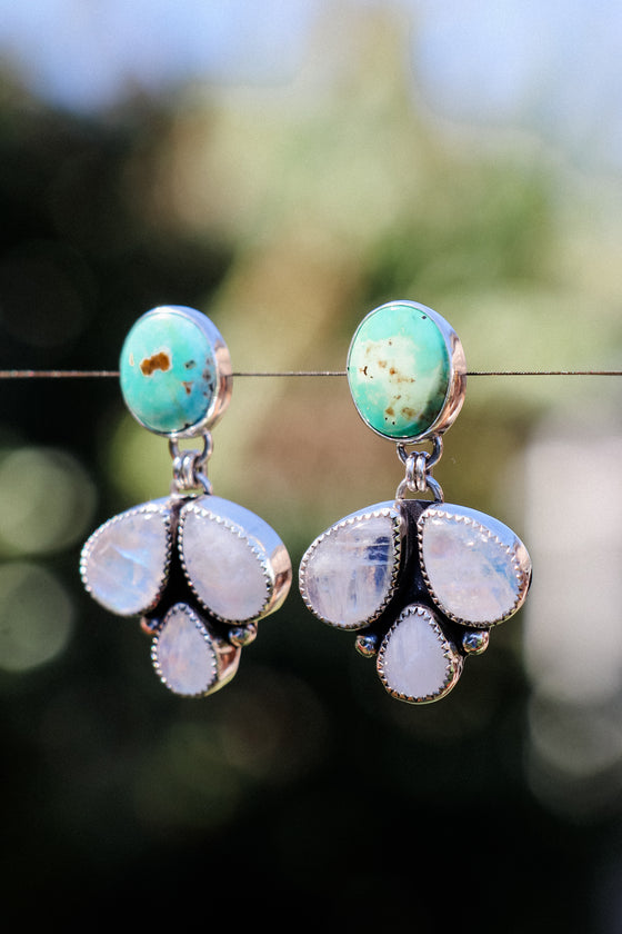 Turquoise & Moonstone Earrings
