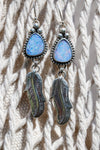 Opal Feather Earrings